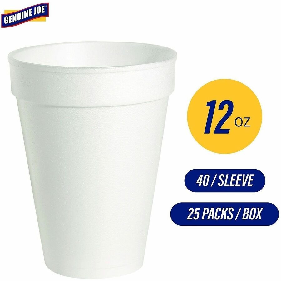 Genuine Joe 12 oz Hot/Cold Foam Cups - Image 2