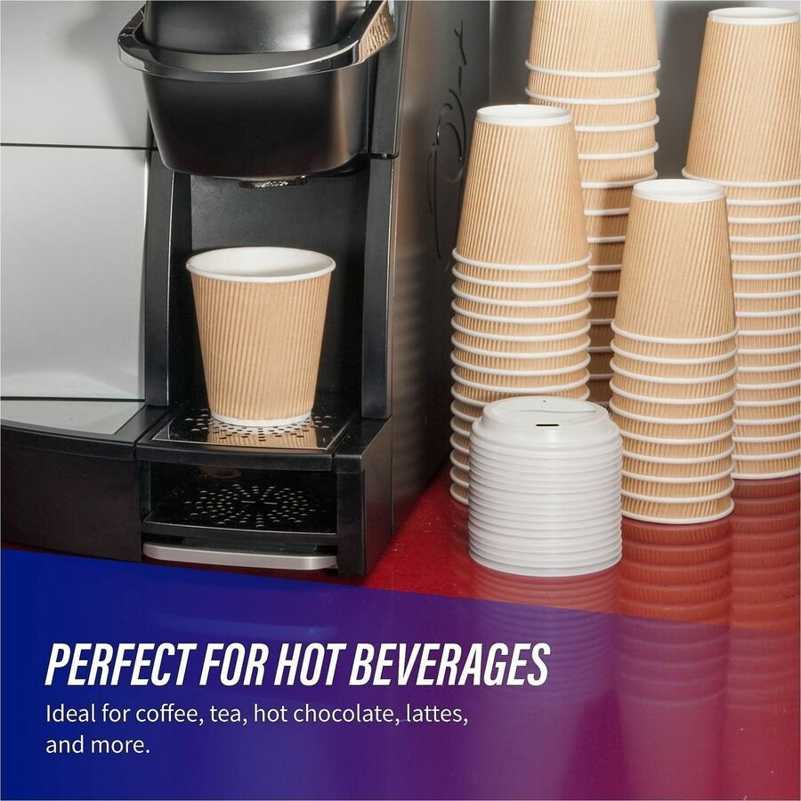 Genuine Joe 10 oz Rippled Hot Cups - Image 2