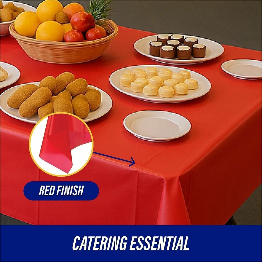 Genuine Joe Plastic Rectangular Table Covers - Image 2