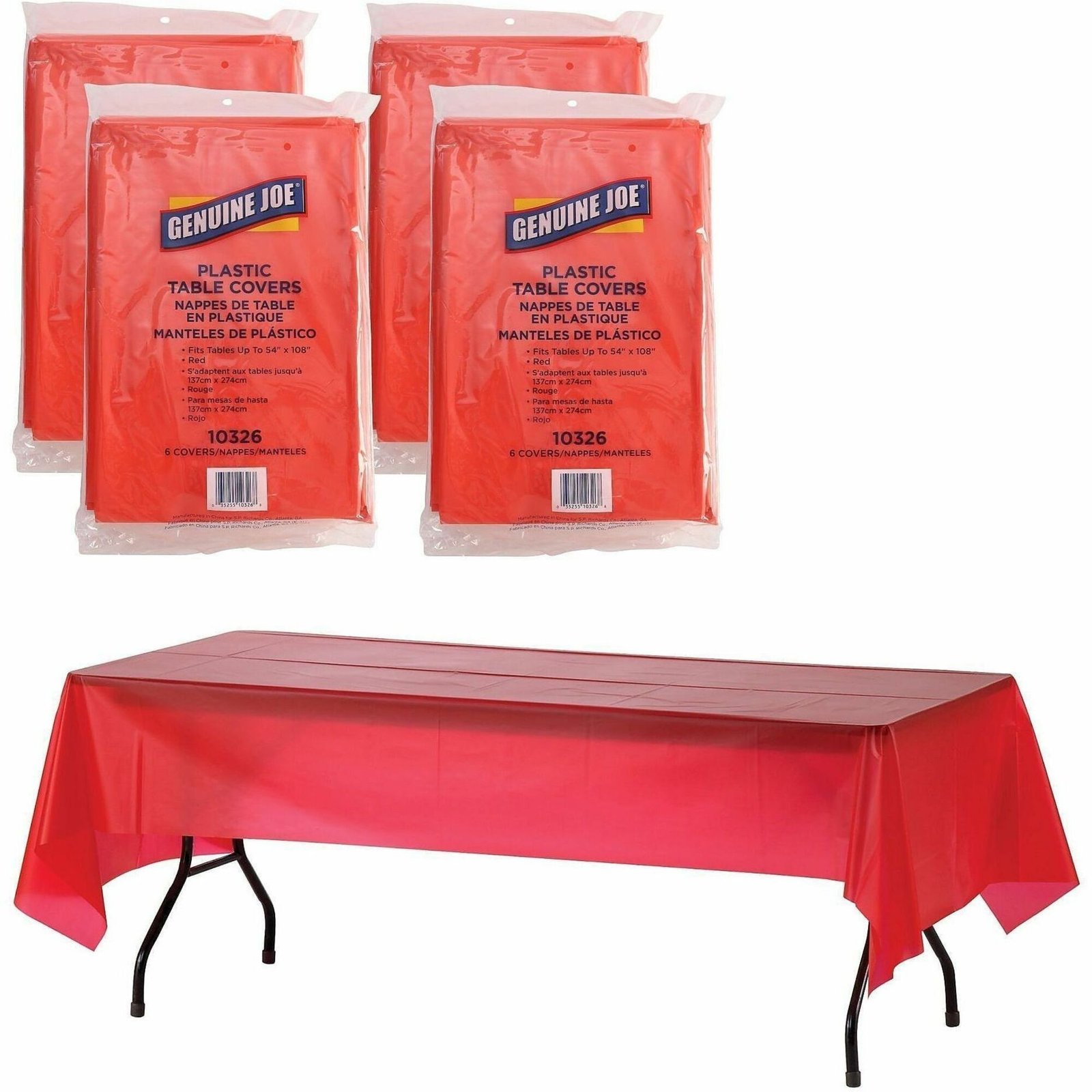 Genuine Joe Plastic Rectangular Table Covers
