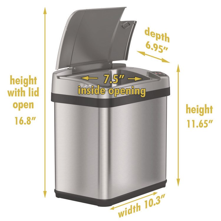 HLS Commercial® Rectangular Sensor Trash Can - Image 6