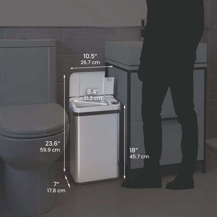 HLS Commercial® Rectangular Sensor Trash Can - Image 6