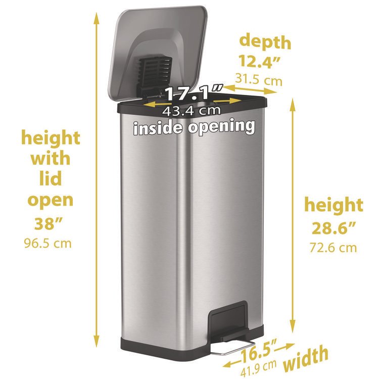 HLS Commercial® Step Pedal Trash Can with AirStep™ Technology - Image 6