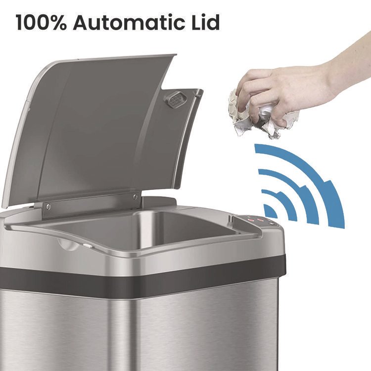 HLS Commercial® Rectangular Sensor Trash Can - Image 2
