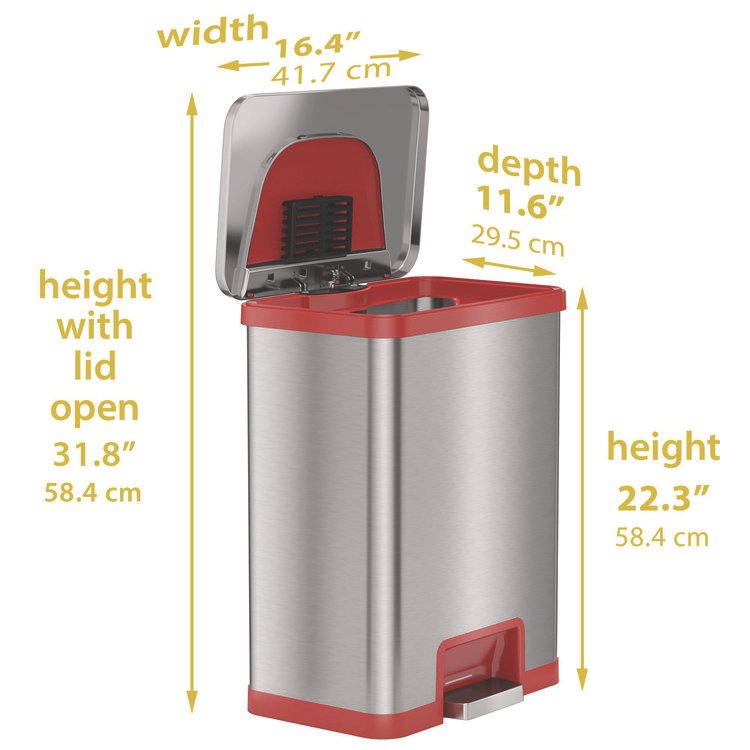 HLS Commercial® Step Pedal-Sensor Trash Can - Image 6