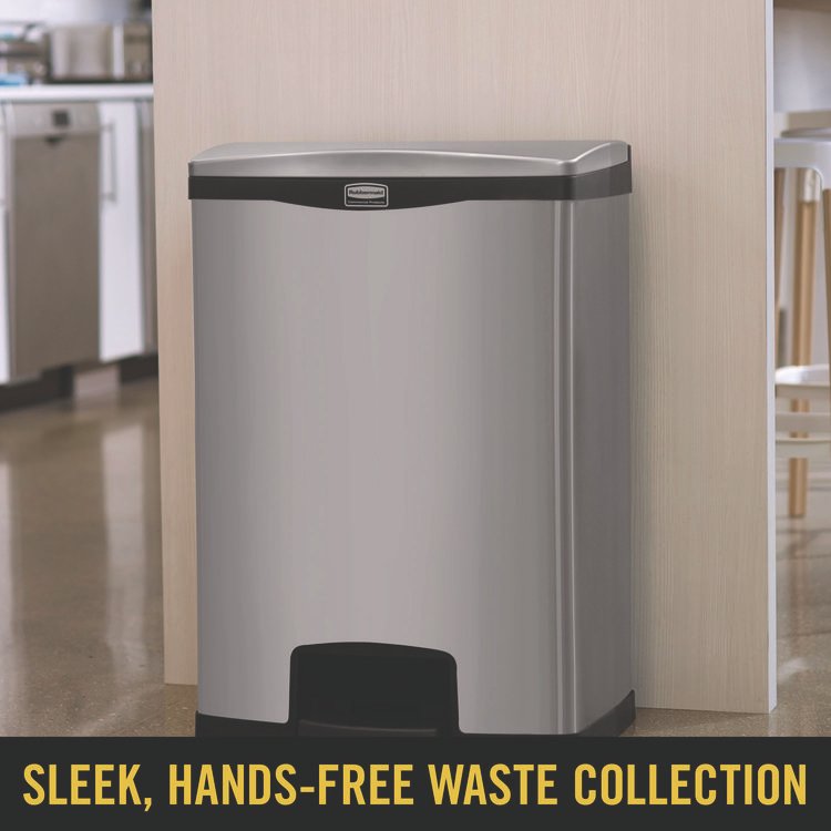Rubbermaid® Commercial Slim Jim Stainless Steel Step-On Container - Image 7