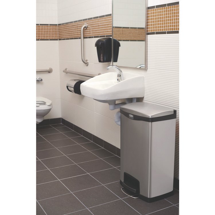 Rubbermaid® Commercial Slim Jim Stainless Steel Step-On Container - Image 6