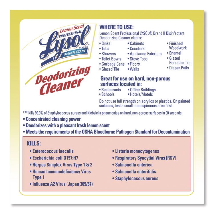 Professional LYSOL® Brand No-Rinse Sanitizer Concentrate - Image 8
