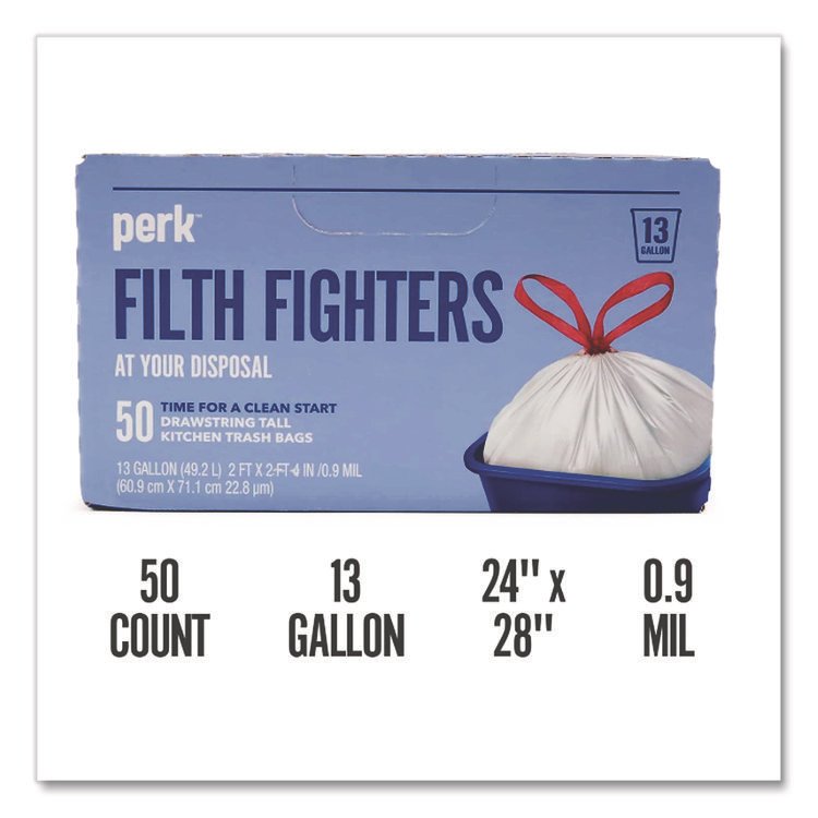 Perk™ Drawstring Tall Kitchen Trash Bags - Image 2