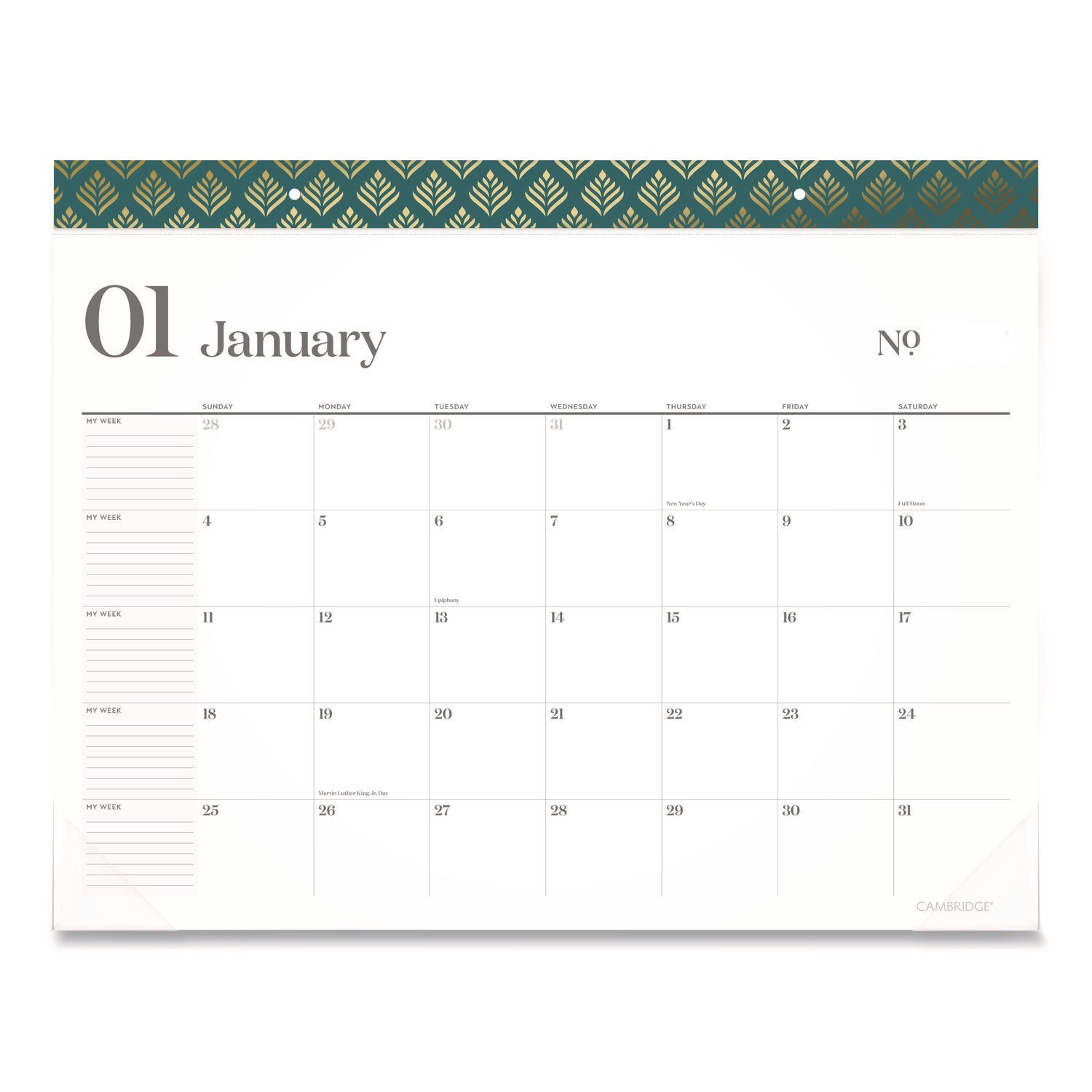 Cambridge® WorkStyle Monthly Desk Pad Calendar