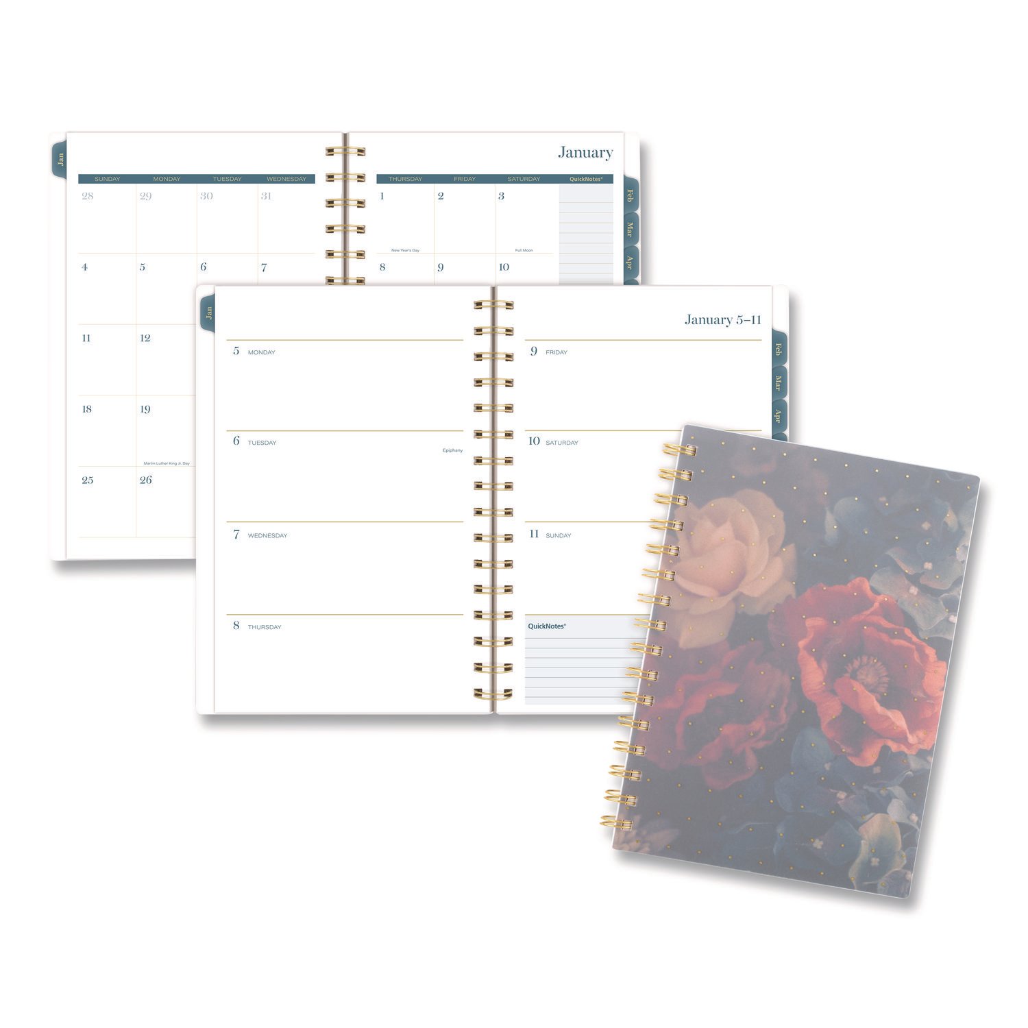 Cambridge® Midnight Garden Weekly/Monthly Planner