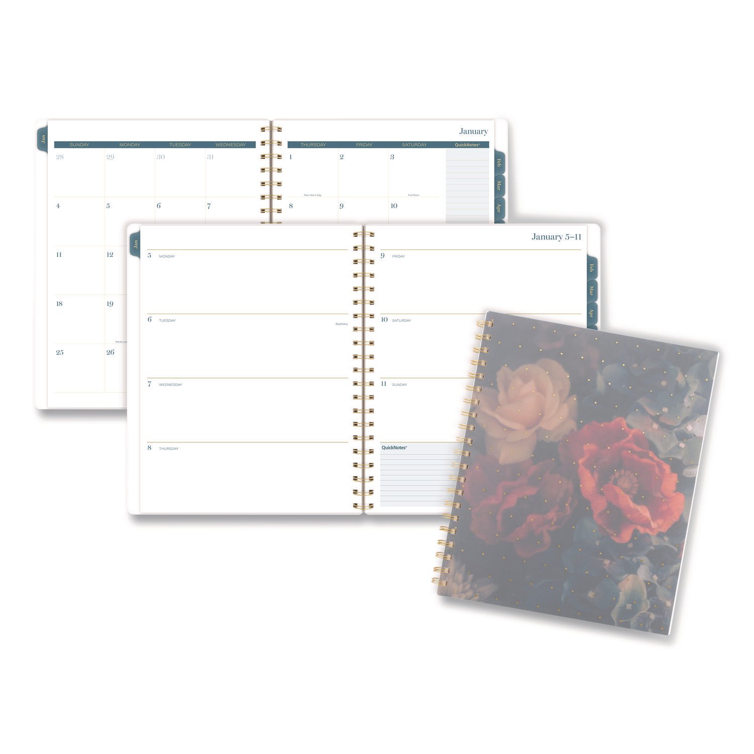 Cambridge® Midnight Garden Weekly/Monthly Planner