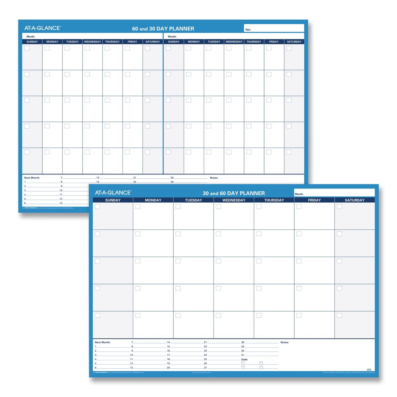 AT-A-GLANCE® 30/60-Day Undated Horizontal Erasable Wall Planner