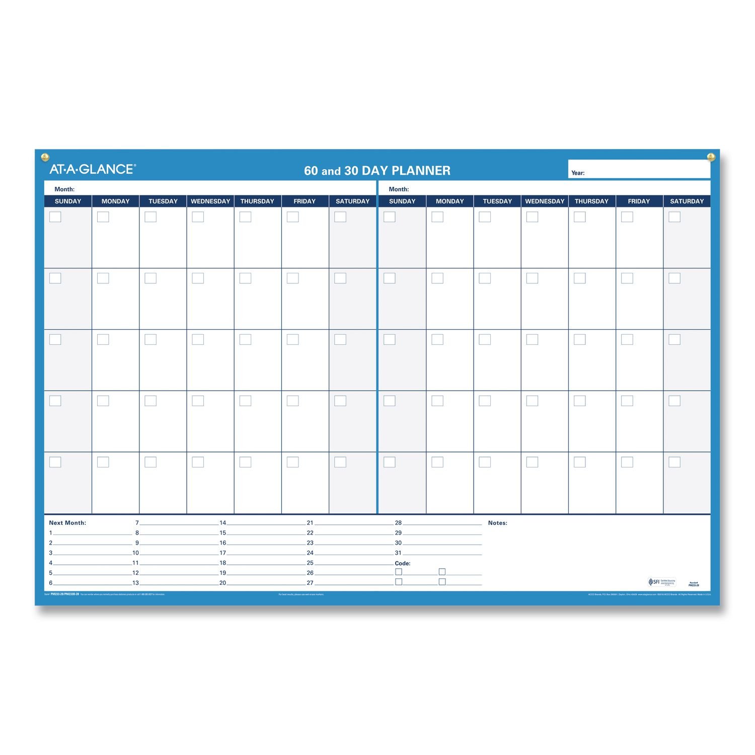 AT-A-GLANCE® 30/60-Day Undated Horizontal Erasable Wall Planner - Image 5