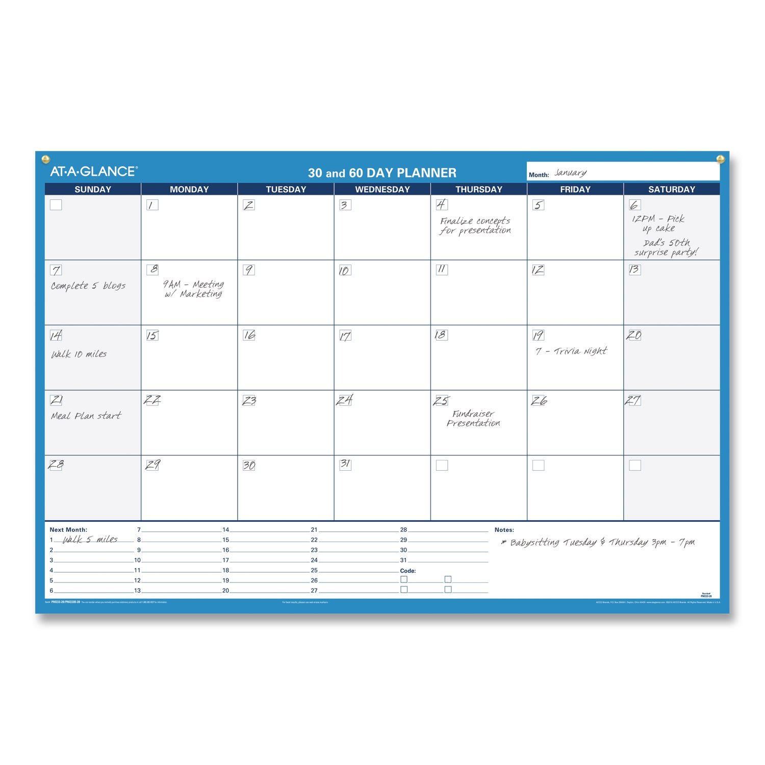 AT-A-GLANCE® 30/60-Day Undated Horizontal Erasable Wall Planner - Image 4