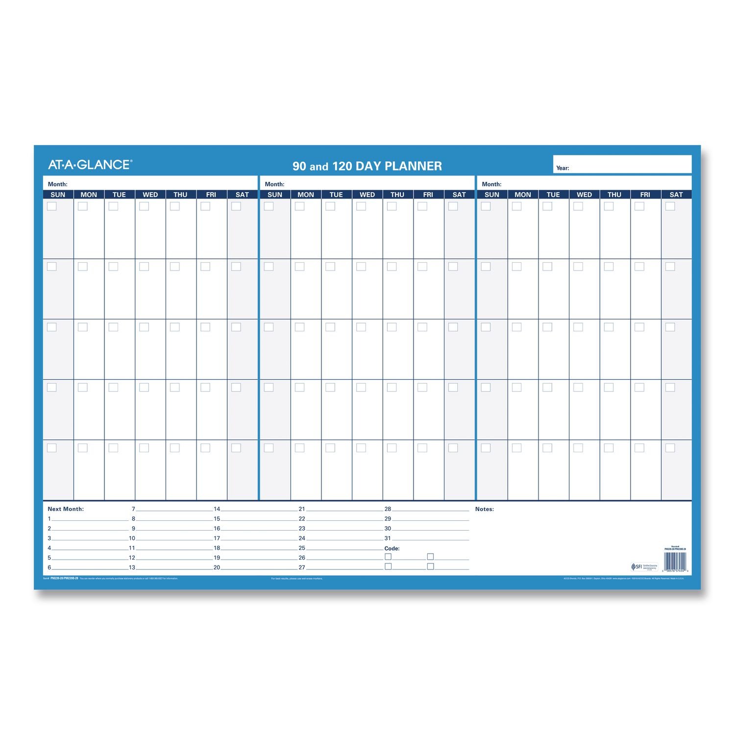AT-A-GLANCE® 90/120-Day Undated Horizontal Erasable Wall Planner - Image 2