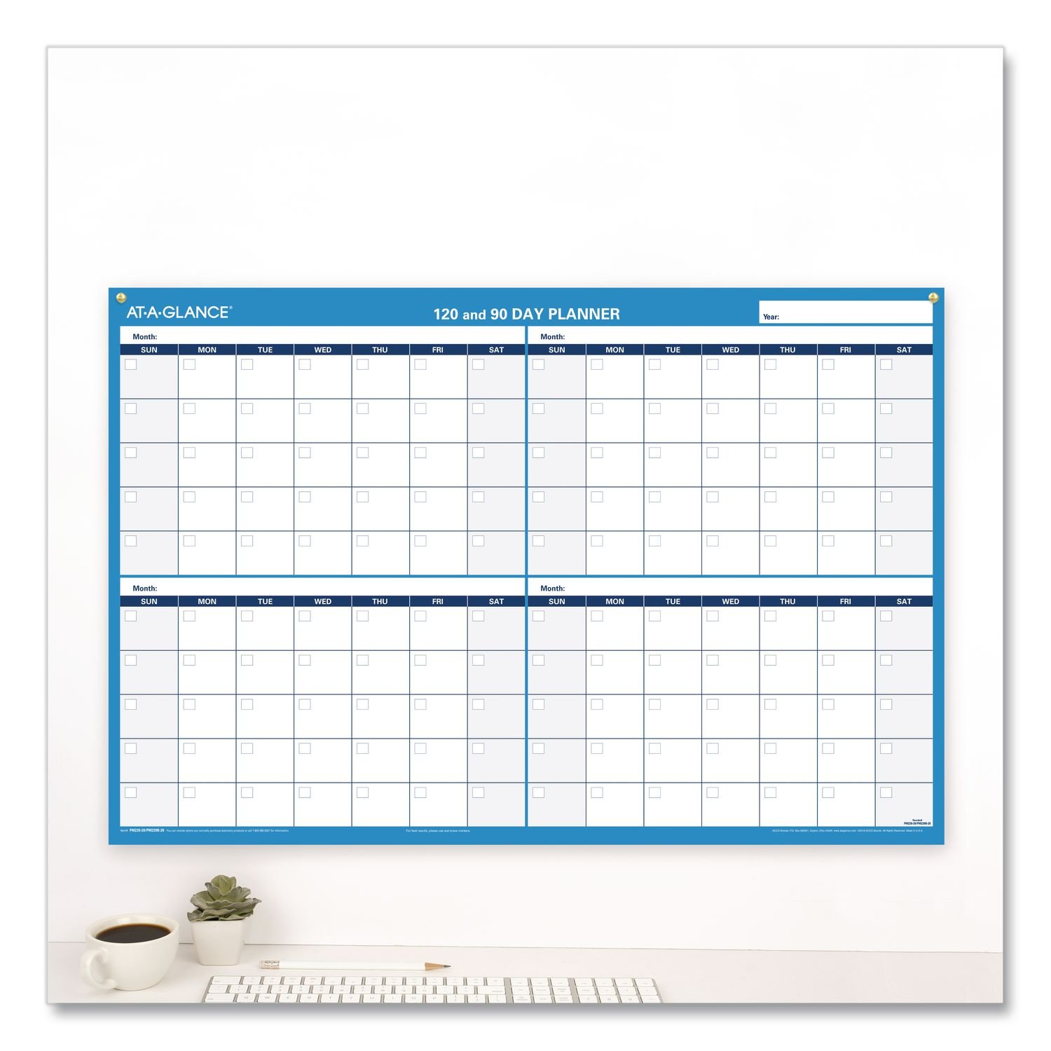 AT-A-GLANCE® 90/120-Day Undated Horizontal Erasable Wall Planner - Image 5