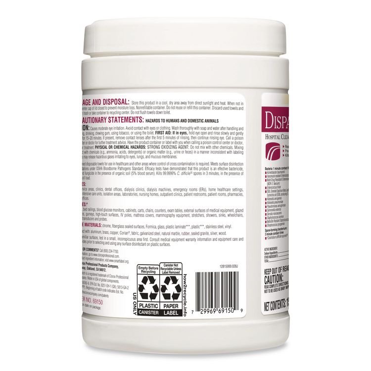 Clorox Healthcare® Dispatch® Hospital Cleaner Disinfectant Towels with Bleach - Image 8