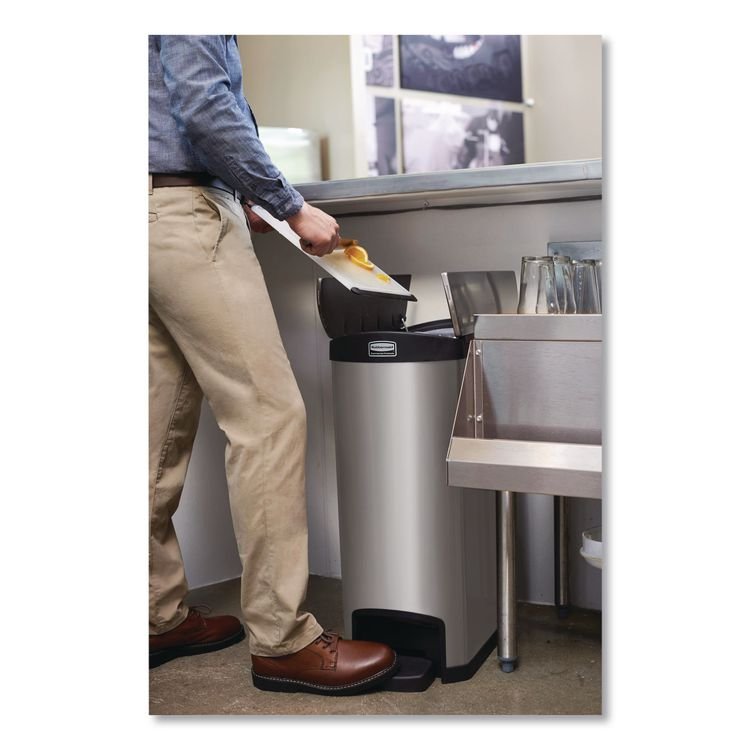 Rubbermaid® Commercial Slim Jim Stainless Steel Step-On Container - Image 4