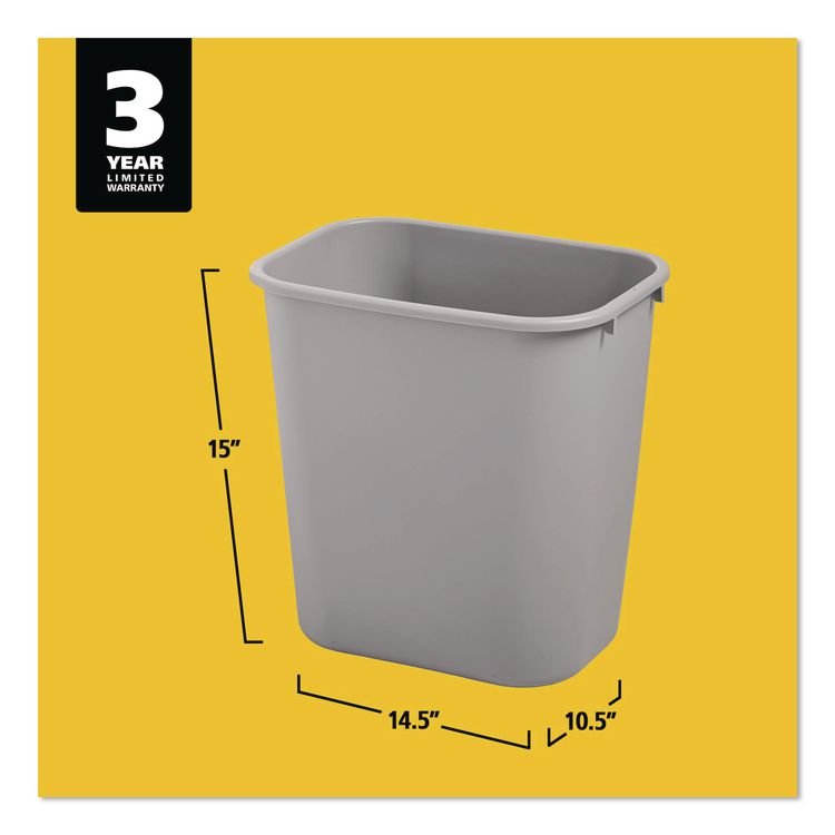 Rubbermaid® Commercial Deskside Plastic Wastebasket - Image 2