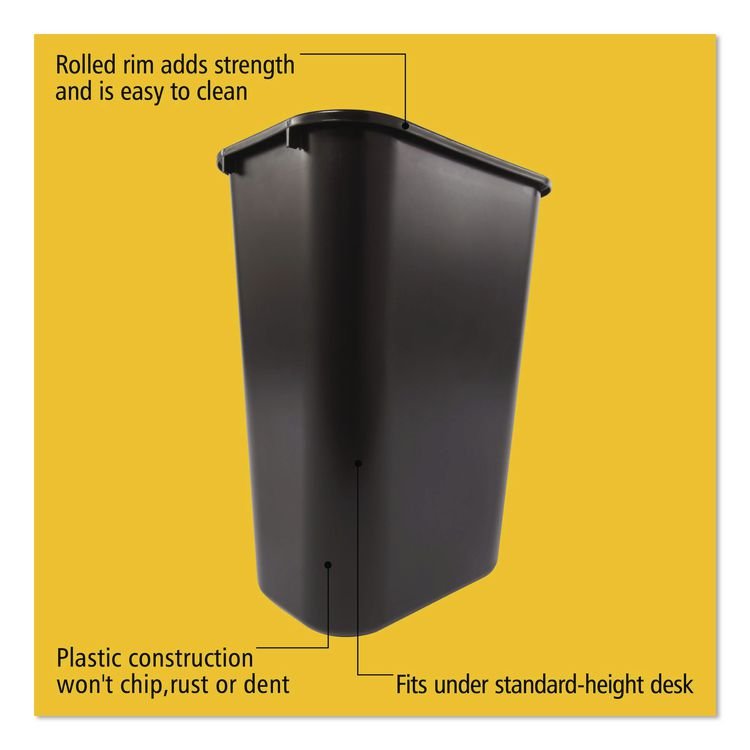 Rubbermaid® Commercial Deskside Plastic Wastebasket - Image 4