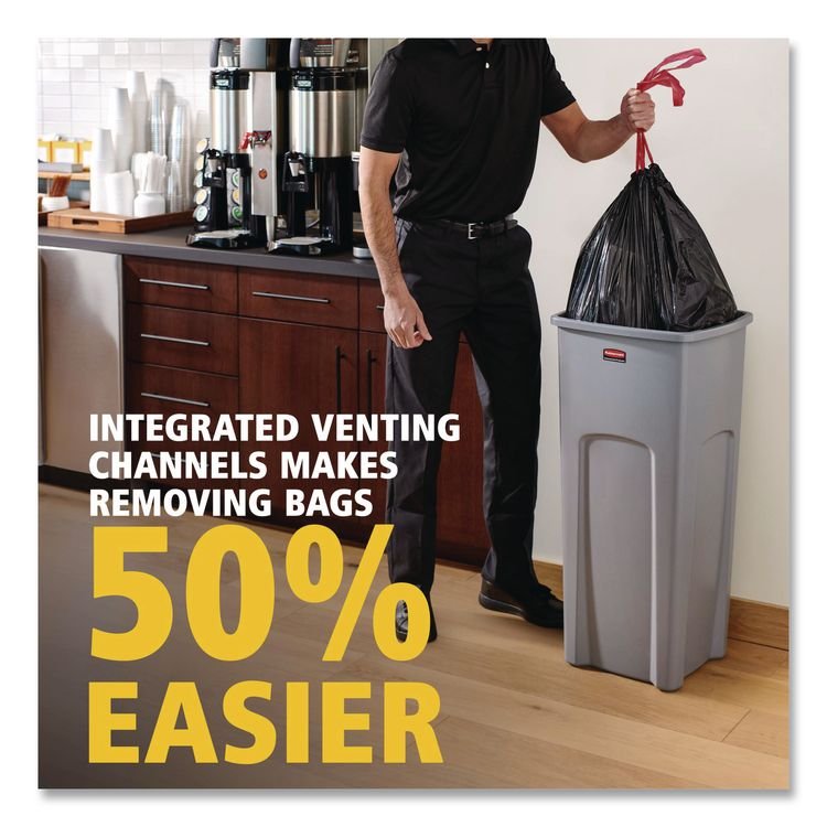 Rubbermaid® Commercial Universal Square Trash Can with Swing Lid - Image 3