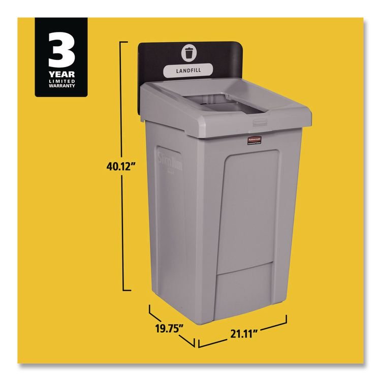 Rubbermaid® Commercial Slim Jim Recycling Station 1-Stream - Image 2