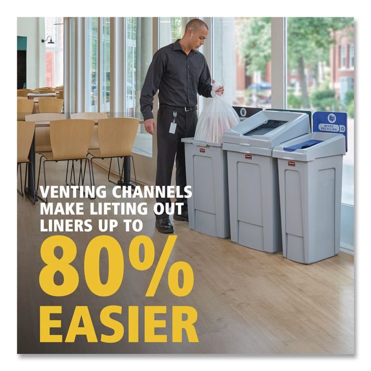 Rubbermaid® Commercial Slim Jim Recycling Station 1-Stream - Image 7