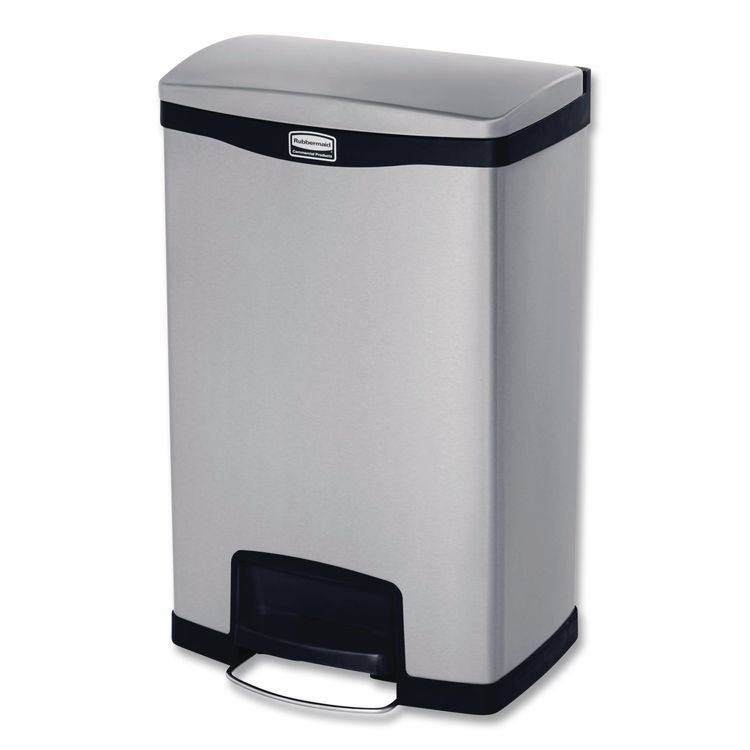 Rubbermaid® Commercial Slim Jim Stainless Steel Step-On Container