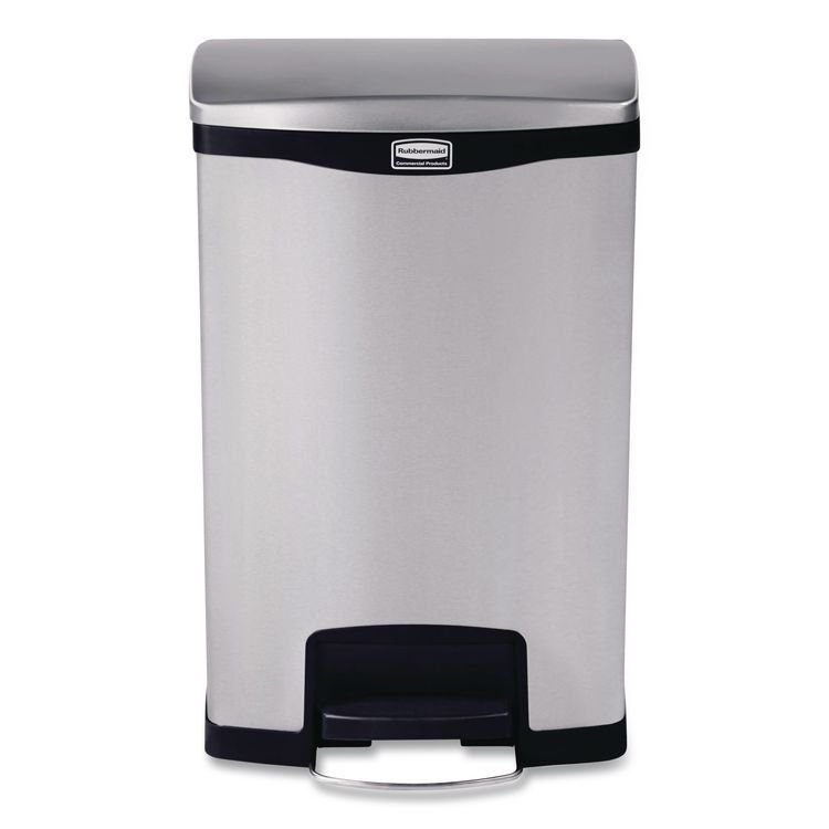 Rubbermaid® Commercial Slim Jim Stainless Steel Step-On Container - Image 2