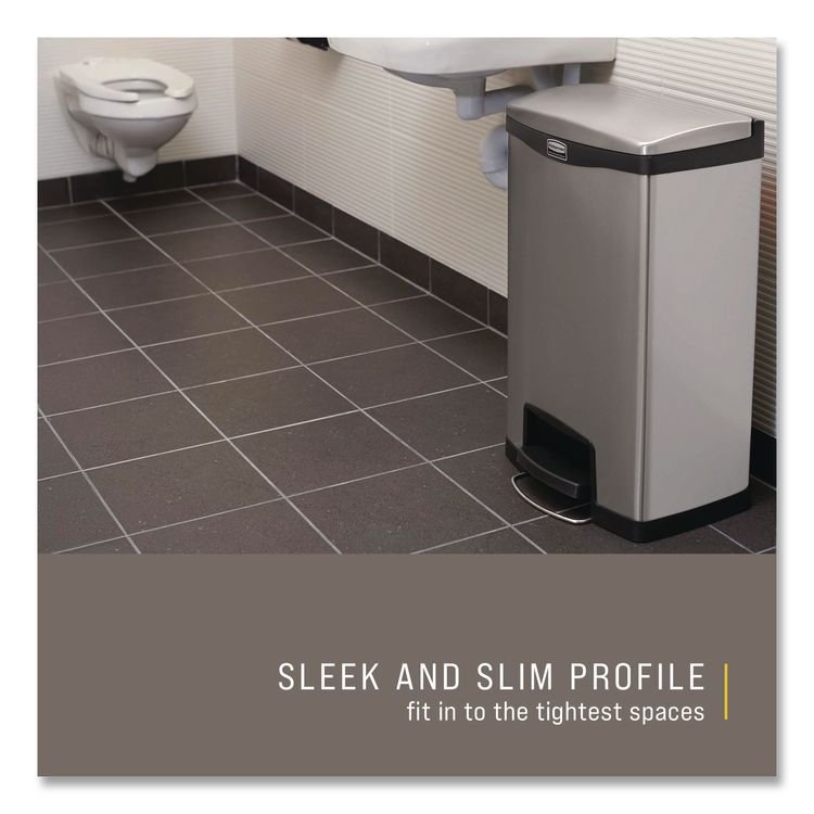 Rubbermaid® Commercial Slim Jim Stainless Steel Step-On Container - Image 6