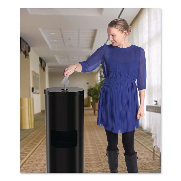 Gritt Commercial Floor Stand Wet Wipe Dispenser Station with 7 Gallon Built-In Trash Can - Image 8