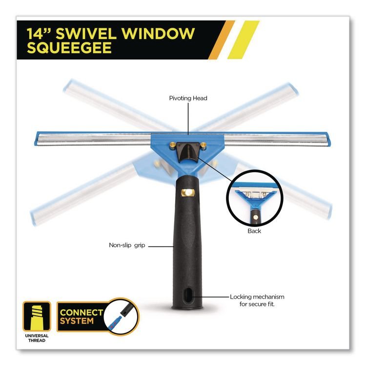 Gritt Commercial Pro Window Cleaning Kit with 14" Squeegee, 14" Washer, 20" Pole and 3 Gallon Heavy-Duty Bucket - Image 6