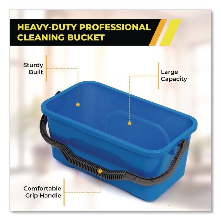 Gritt Commercial Pro Window Cleaning Kit with 14" Squeegee, 14" Washer, 20" Pole and 3 Gallon Heavy-Duty Bucket - Image 8