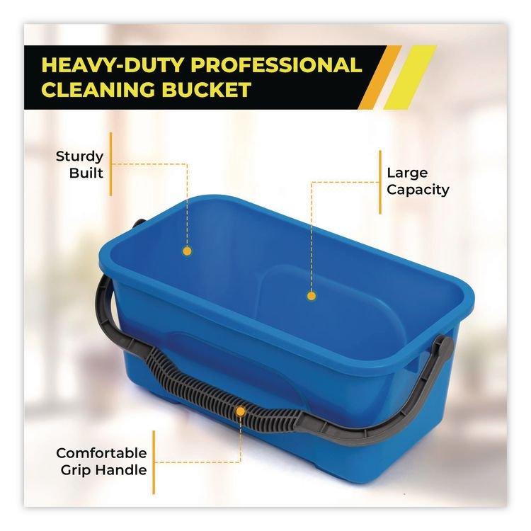 Gritt Commercial Pro Window Cleaning Kit with 14" Squeegee, 14" Washer, 20" Pole and 3 Gallon Heavy-Duty Bucket - Image 8