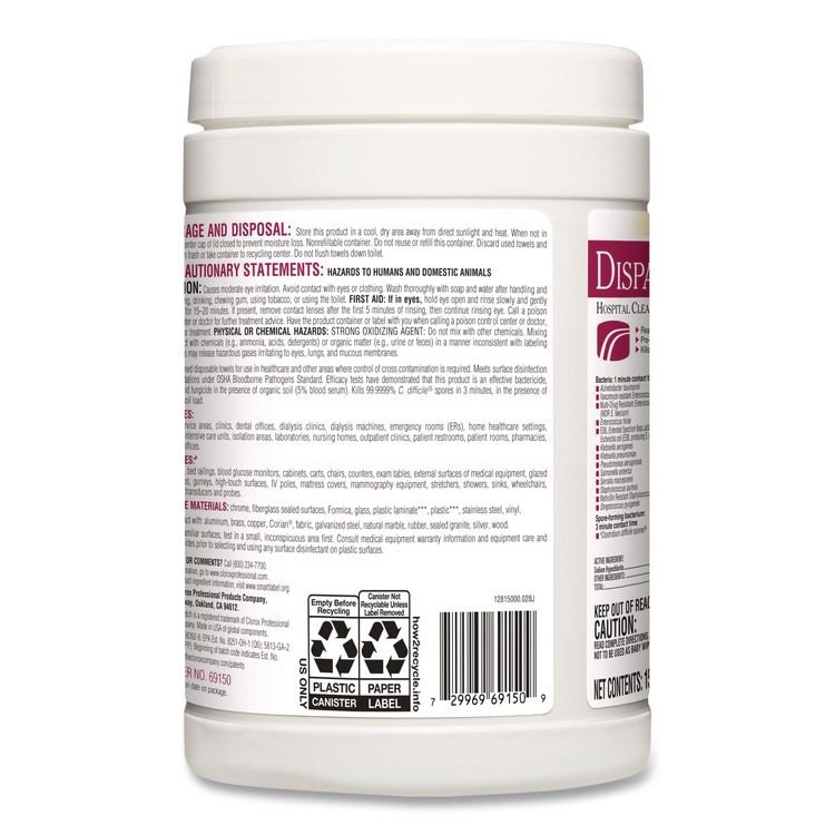 Clorox Healthcare® Dispatch® Hospital Cleaner Disinfectant Towels with Bleach - Image 8