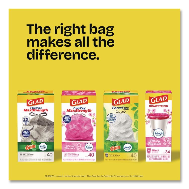 Glad® ForceFlex™ Tall Kitchen Drawstring Trash Bags - Image 9