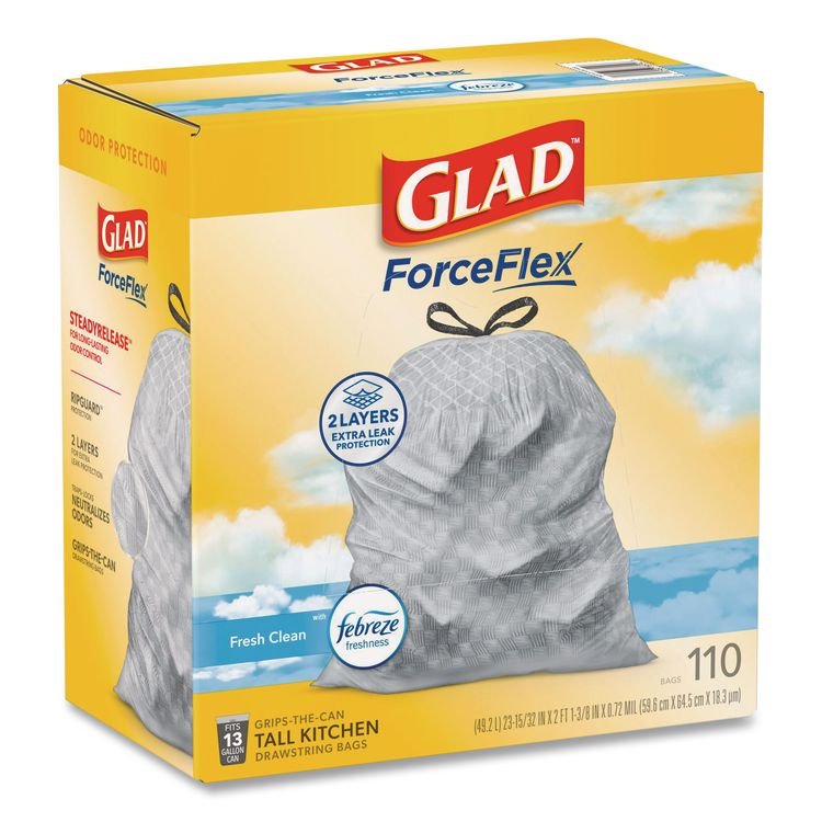 Glad® ForceFlex™ Tall Kitchen Drawstring Trash Bags - Image 2