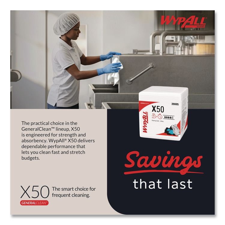 WypAll® GeneralClean™ X50 Cleaning Cloths - Image 5