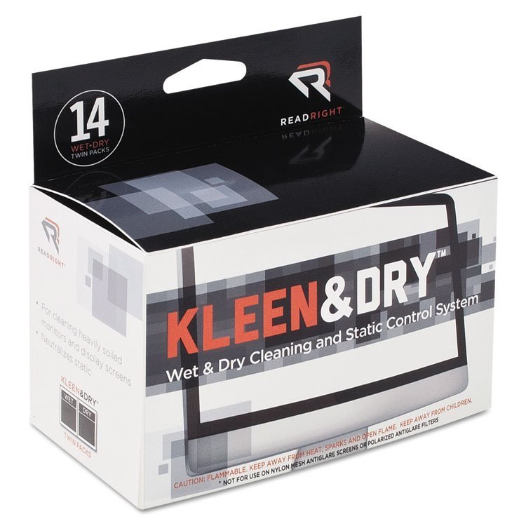 Read Right® Two Step ScreenKleen™ Wet and Dry Cleaning Wipes