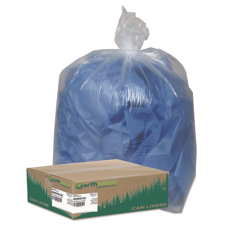 Earthsense® Commercial Linear Low Density Clear Recycled Can Liners
