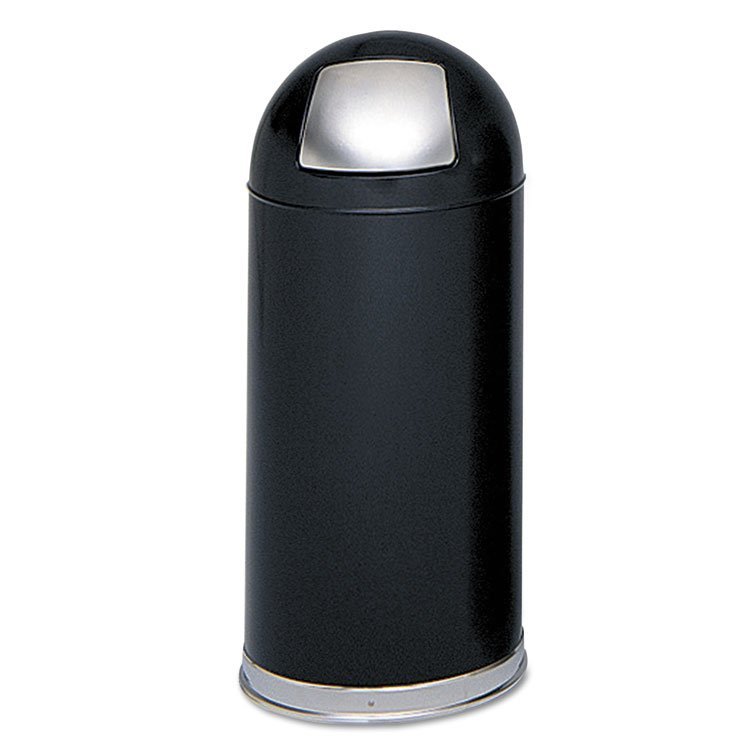Safco® Dome Top Receptacle with Spring-Loaded Door