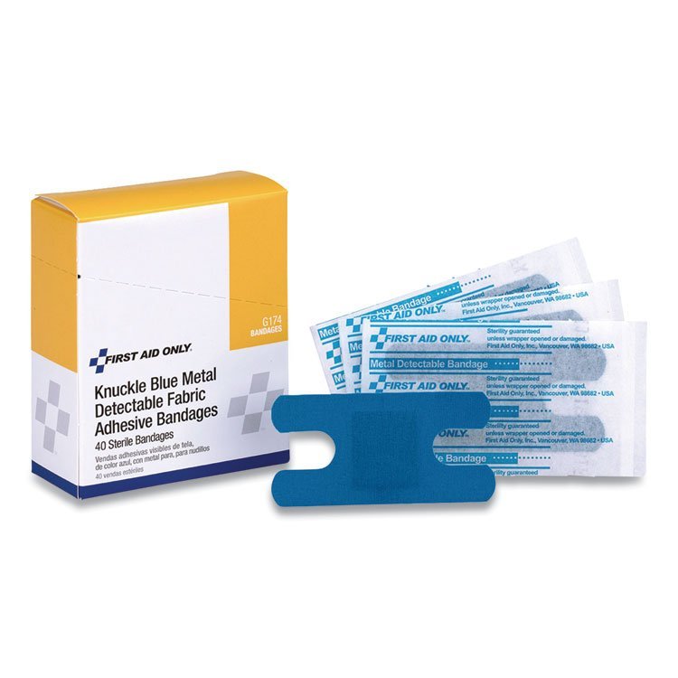 First Aid Only™ Blue Metal Detectable Fabric Adhesive Bandages