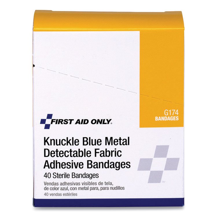 First Aid Only™ Blue Metal Detectable Fabric Adhesive Bandages - Image 2