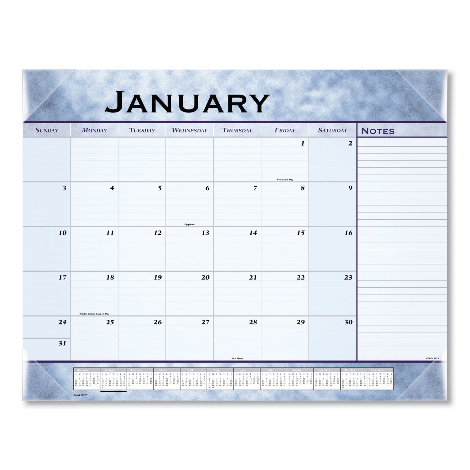 AT-A-GLANCE® Slate Blue Desk Pad