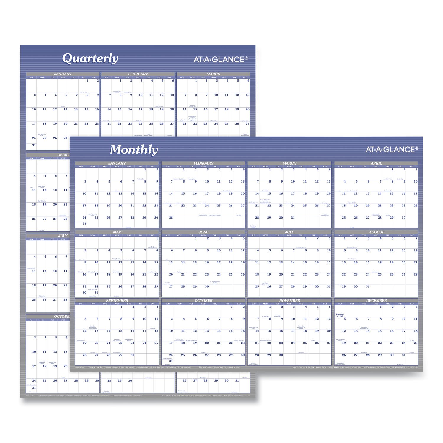 AT-A-GLANCE® Vertical/Horizontal Erasable Quarterly/Monthly Wall Planner - Image 3