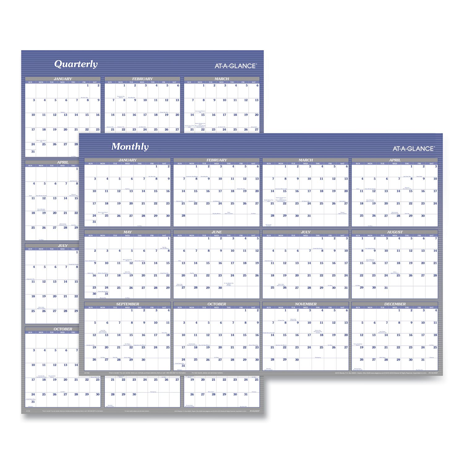AT-A-GLANCE® Vertical/Horizontal Erasable Quarterly/Monthly Wall Planner - Image 3