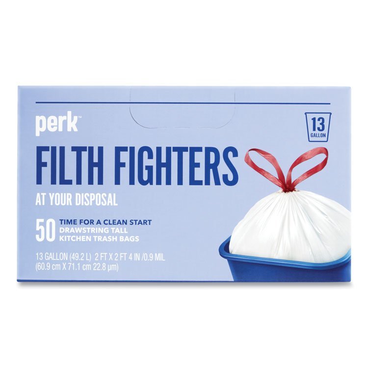 Perk™ Drawstring Tall Kitchen Trash Bags