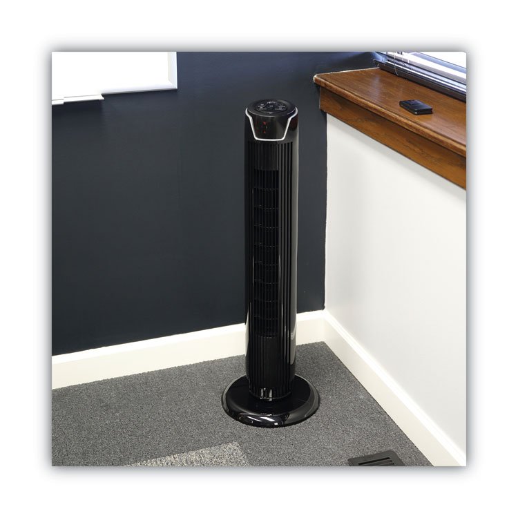 Alera® 36" 3-Speed Oscillating Tower Fan with Remote Control - Image 4