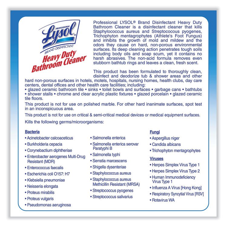 Professional LYSOL® Brand Disinfectant Heavy-Duty Bathroom Cleaner Concentrate - Image 7